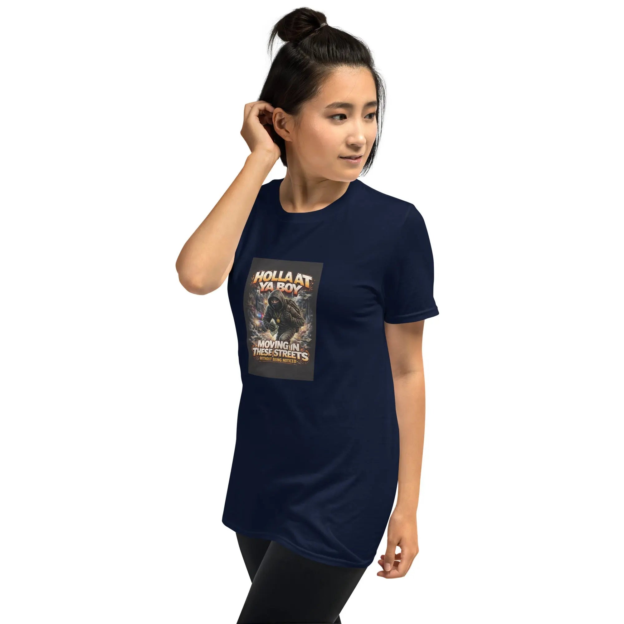 Move In Silence Unisex T-Shirt Moving In These Streets – Navy Left Front