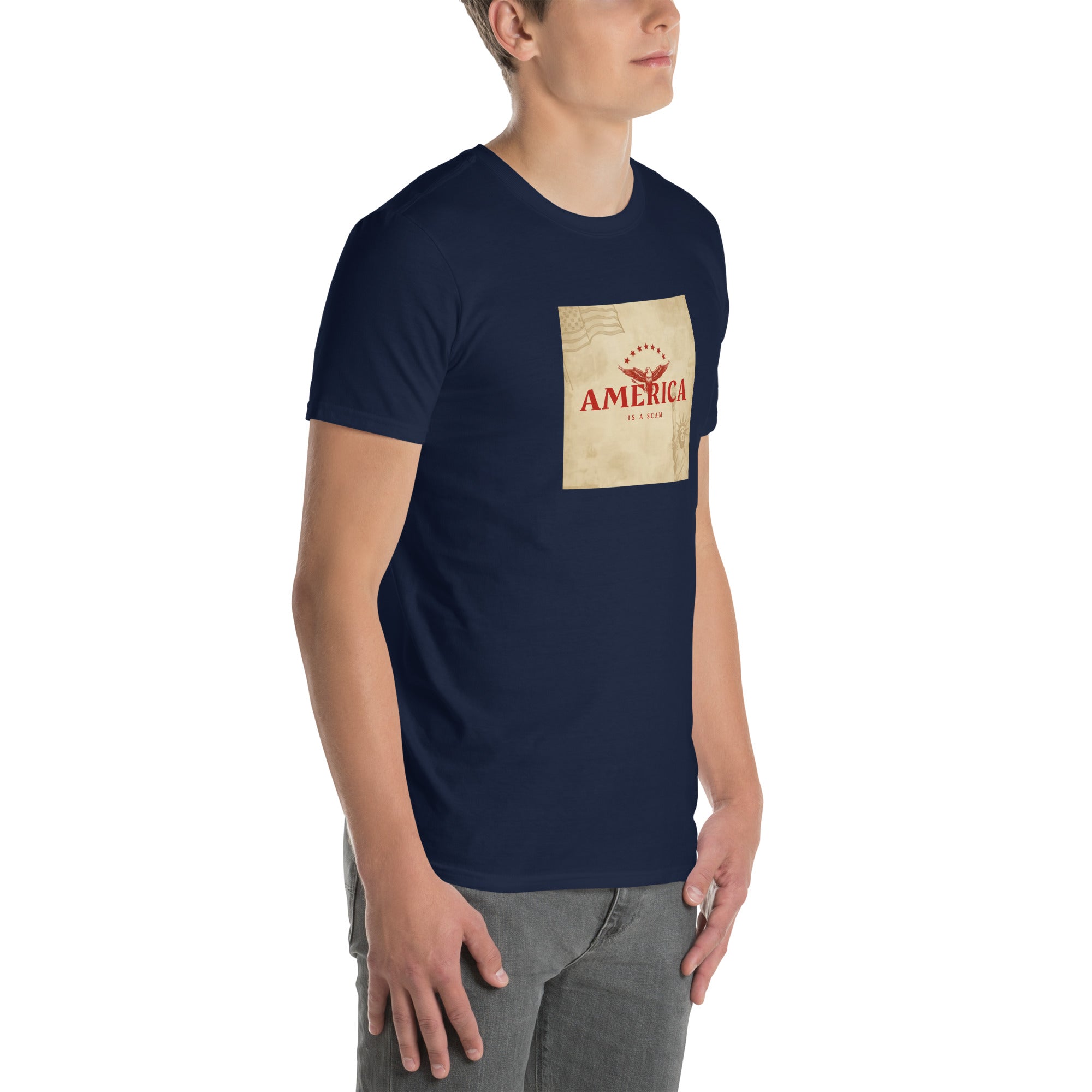 America Is A Scam Short-Sleeve Unisex T-Shirt