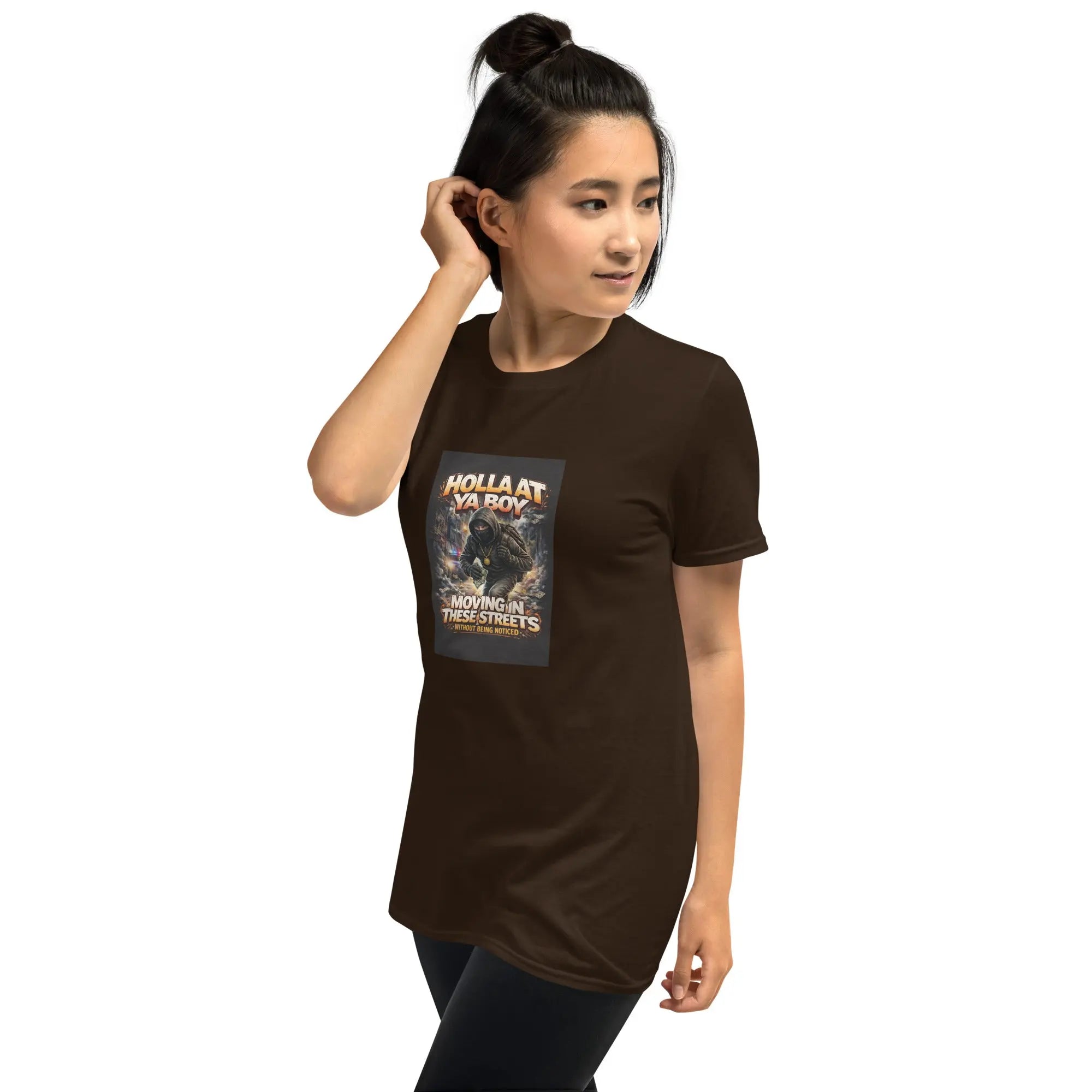 Move In Silence Unisex T-Shirt Moving In These Streets – Dark Chocolate Left Front

