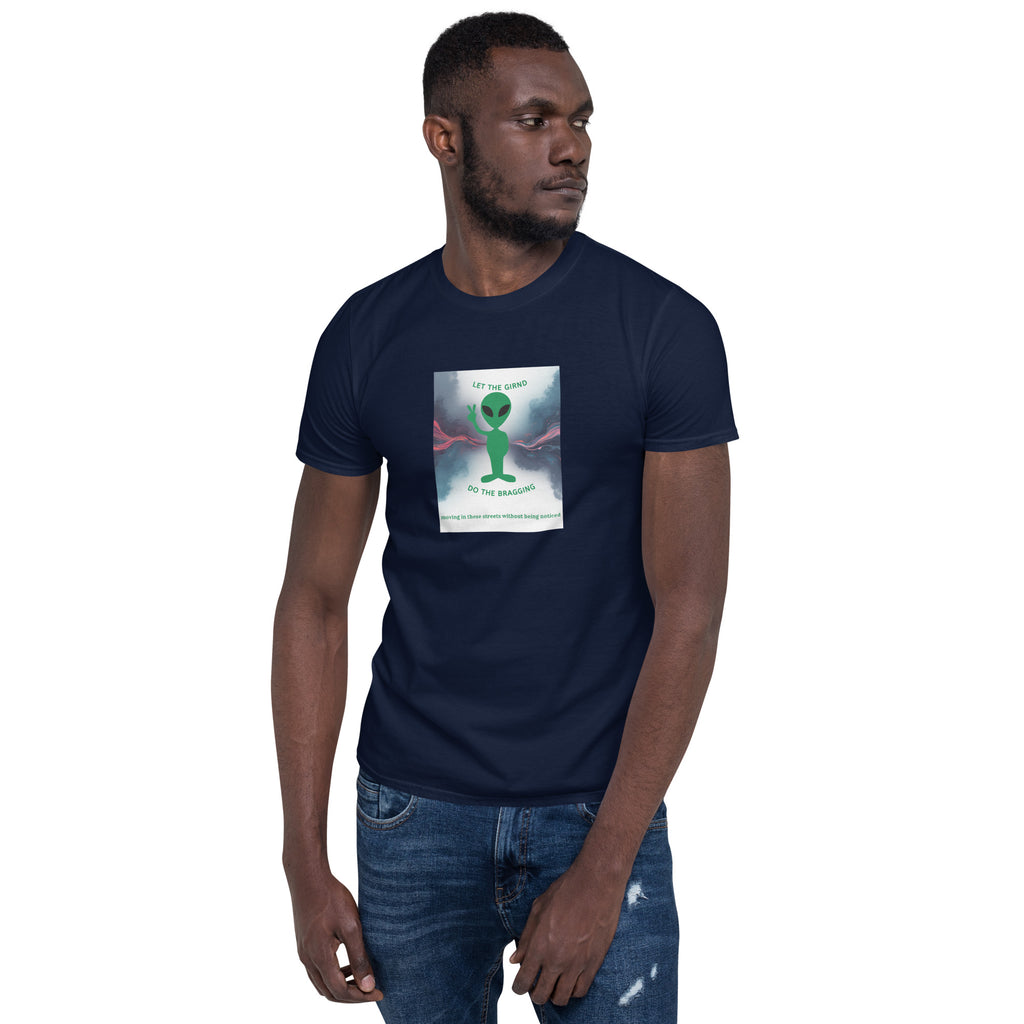 Product mockupLet The Grind Do The Bragging Short-Sleeve Unisex T Shirt