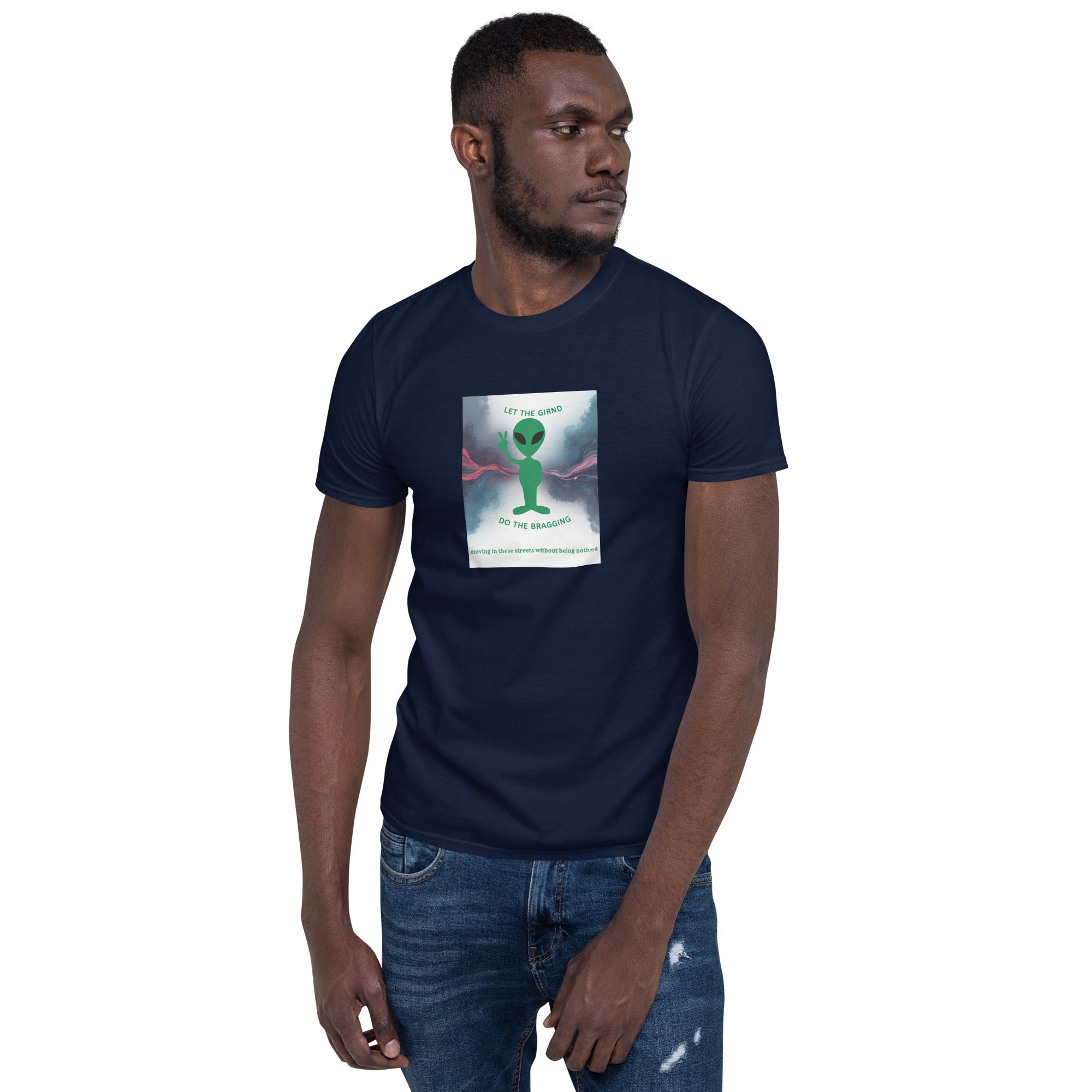 Product mockupLet The Grind Do The Bragging Short-Sleeve Unisex T Shirt